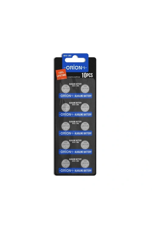 Orion AG10 LR54 189A LR1130 1.5V Alkalin Pil 10lu Paket