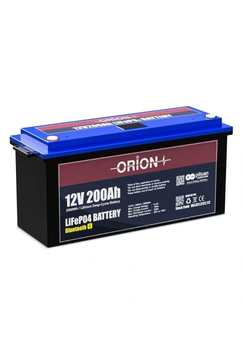 Orion Akü LifePo4 12200B 12V 200aH Bluetooth Ekranlı