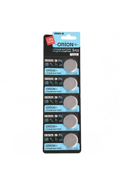 Orion CR2025 3V Lityum Düğme Pil 5li Kart Paket