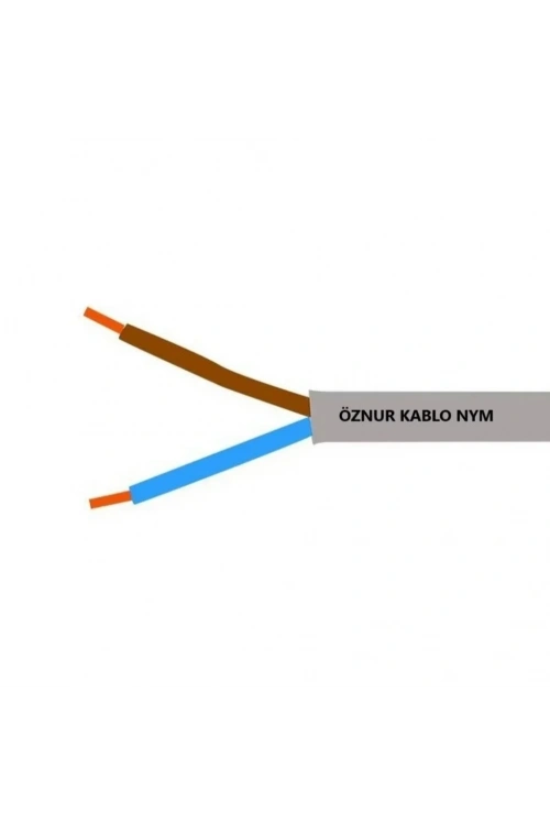Öznur Kablo 2x1,5 mm NYM (Antigron) Gri 1mt