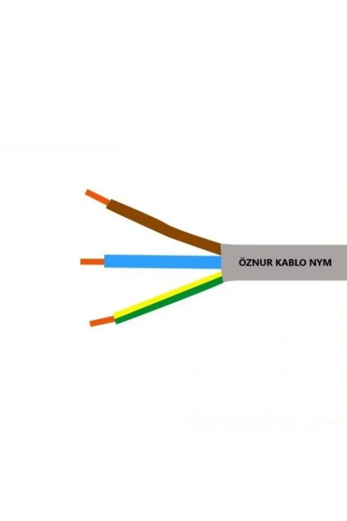 Öznur Kablo 3x2,5 mm NYM (Antigron) Gri 1mt