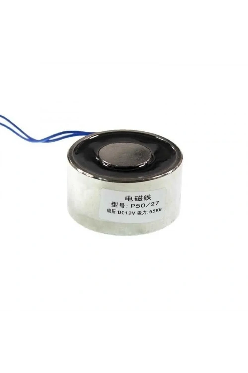 P50/27 12V Elektromıknatıs - 50kg Elektro Manyetik Tutucu