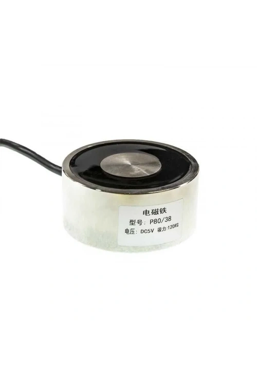 P80/38 5V Elektromıknatıs - 100kg Elektro Manyetik Tutucu