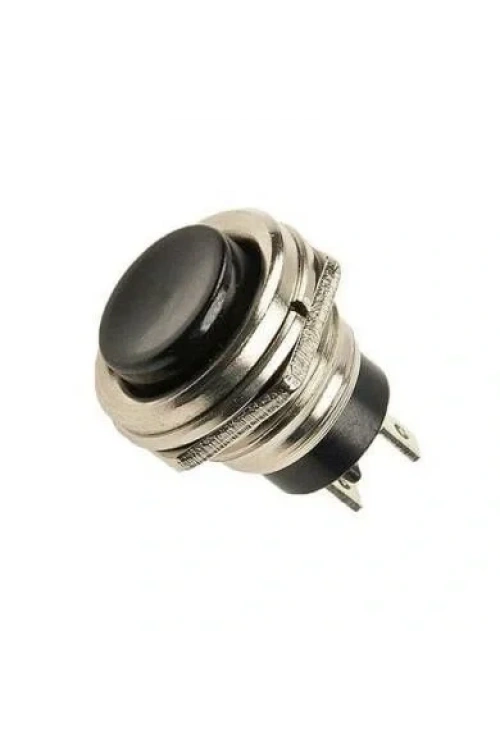 PBS26 16mm Push Buton - Siyah