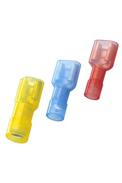 PFD - 1638 0.5-1.5mm2 Tam İzoleli Polyamid Dişi Faston Kablo Ucu Kırmızı - 100 Adet