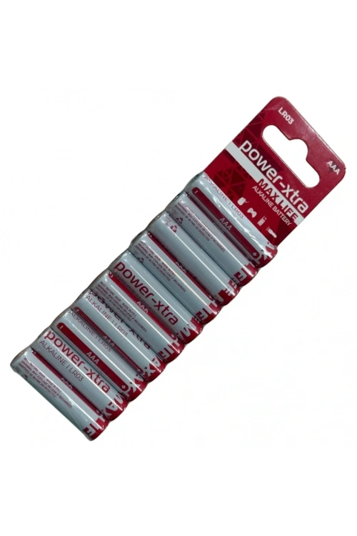 Power-Xtra MaxLife AAA LR03 Alkalin Pil - 10lu Blister