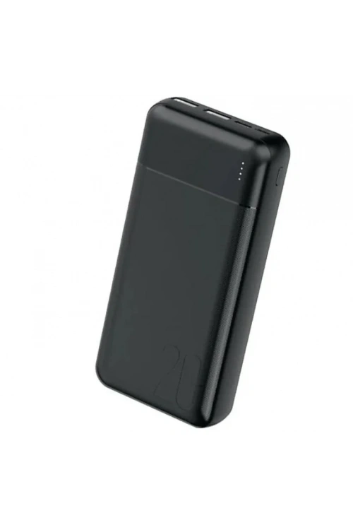 PW-105 2.4A LED Işıklı Type-C Mikro Girişli 2 x USB-A Çıkış 20.000mAh Powerbank