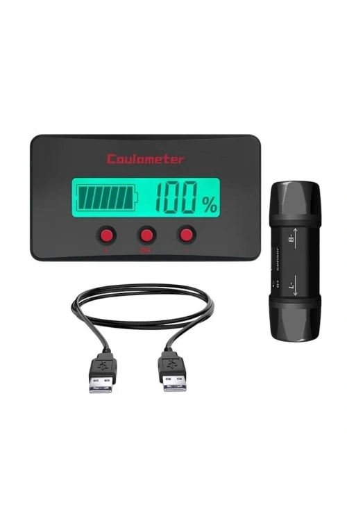 PZEM-033 8-120V Pil Voltaj Kapasite Göstergesi + 100A Şönt + 1m USB Kablo