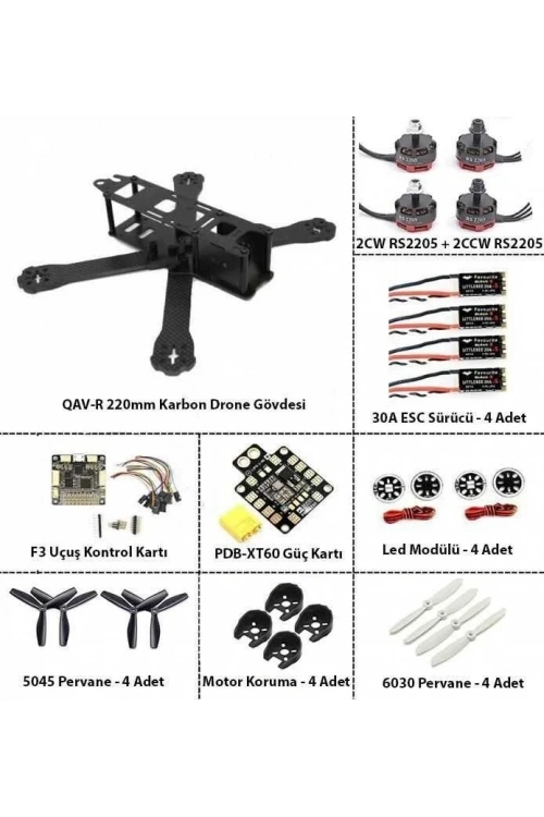 QAV-R 220 Karbon Fiber Drone Seti