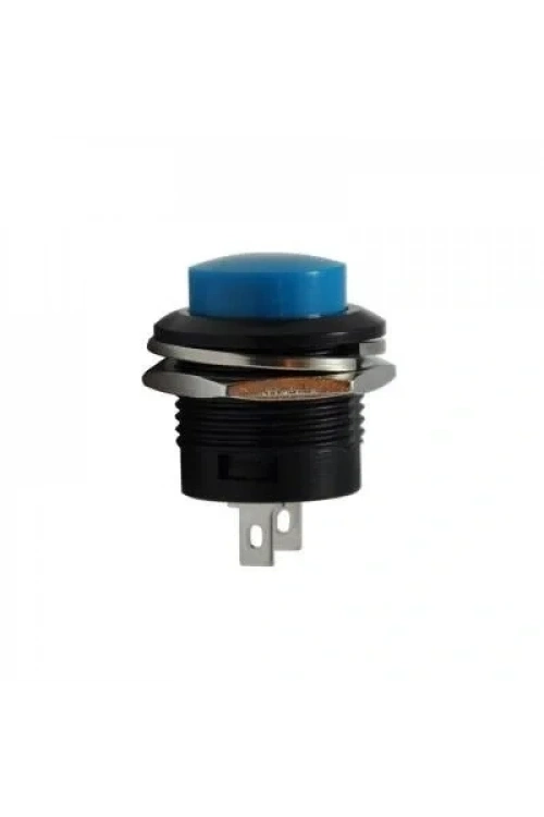 R13-507 16mm Yaylı Push Buton - Mavi