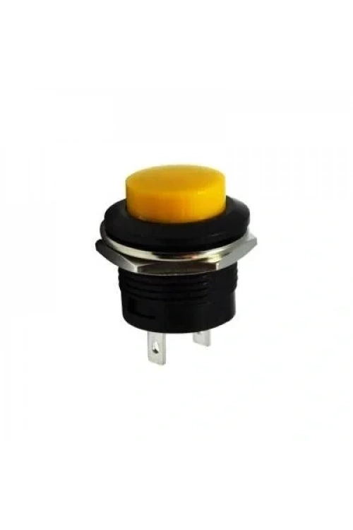 R13-507 16mm Yaylı Push Buton - Sarı