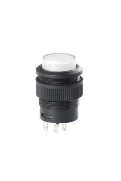 RL16-503B 16MM Plastik 4 Pin Yaylı Buton Beyaz