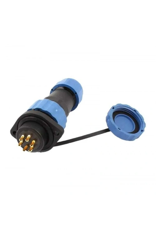 SD16 6 Pin 16mm Su Geçirmez Konnektör Takımı - Flanşlı Panel Tipi