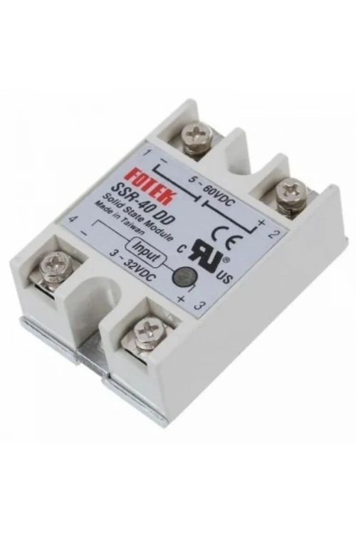 SSR-40DD Solid State Röle 40A - 3-32VDC Giriş 5-60VDC Çıkış