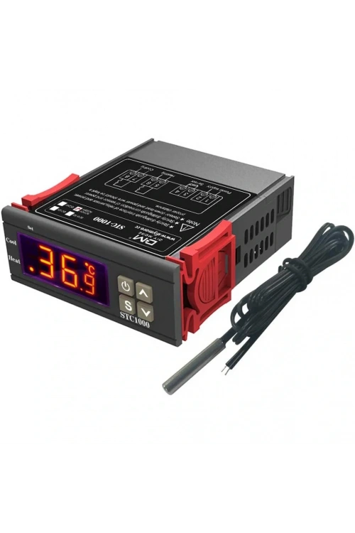 STC-1000 220V LCD Ekranlı Problu Termostat Dijital Sıcaklık Kontrol Cihazı