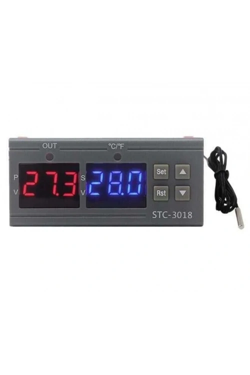 STC-3018 12V Dijital Sıcaklık Kontrol Cihazı - Kuluçka Uyumlu