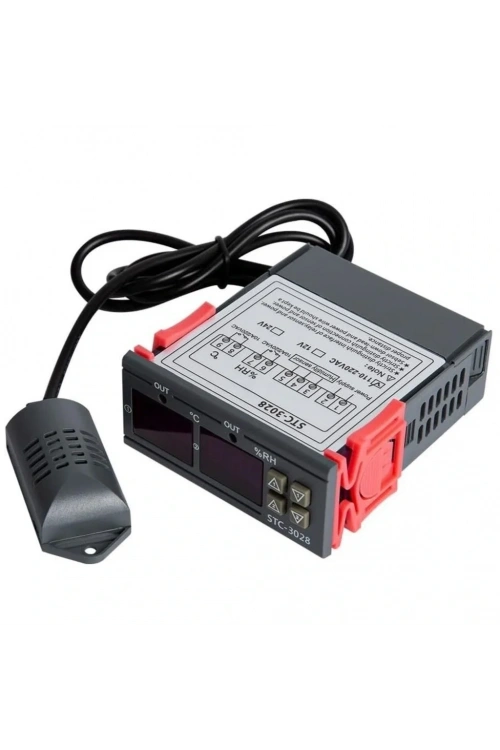 STC-3028 220V LCD Ekranlı Problu Termostat Dijital Sıcaklık Kontrol Cihazı