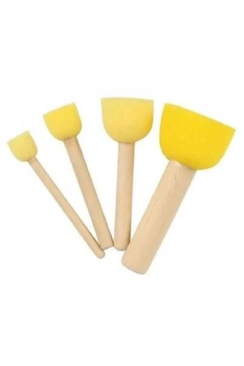 Sünger Tampon Fırça Seti 4lü (Ponpon Fırça)