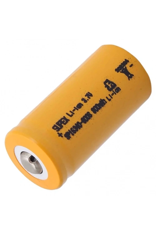 Supex 16340 3.7V 800mAh Li-ion Şarjlı Pil (Başlı)