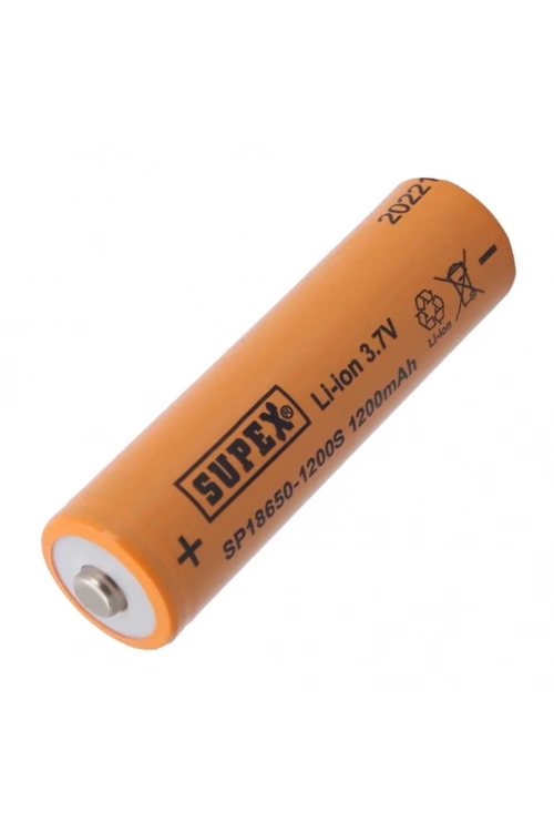 Supex 18650 3.7V 1200mAh Li-ion Pil (Başlı)
