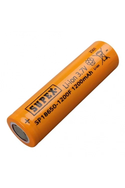 Supex 18650 3.7V 1200mAh Li-ion Pil (Başsız)