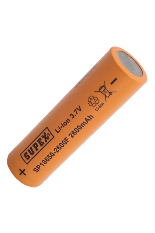 Supex 18650 3.7V 2600mAh Li-ion Şarjlı Pil (Başsız)