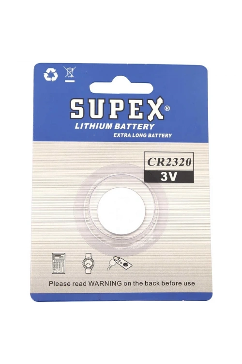 Supex CR2320 3V Lityum Düğme Pil Tekli Kart