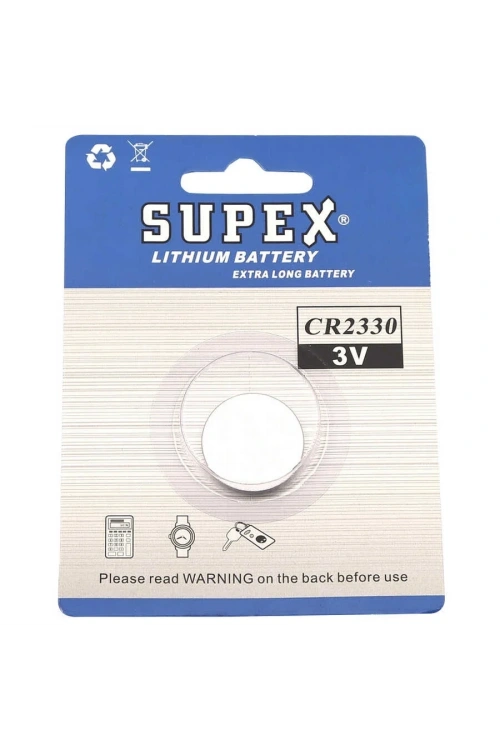 Supex CR2330 3V Lityum Düğme Pil Tekli Kart
