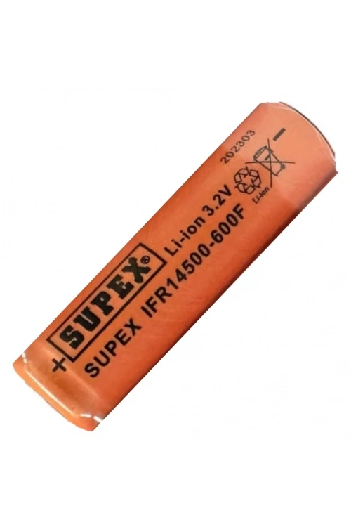 Supex IFR14500 3.2V 600mAh Li-ion Şarjlı Pil (Başsız)