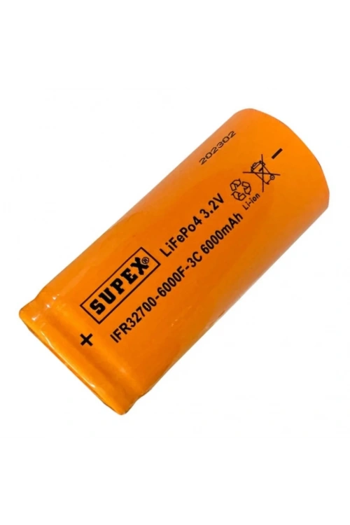 Supex IFR32700 3.2V 6000mAh LiFePo4 Şarjlı Pil 3C Deşarj Akımı (Başsız)