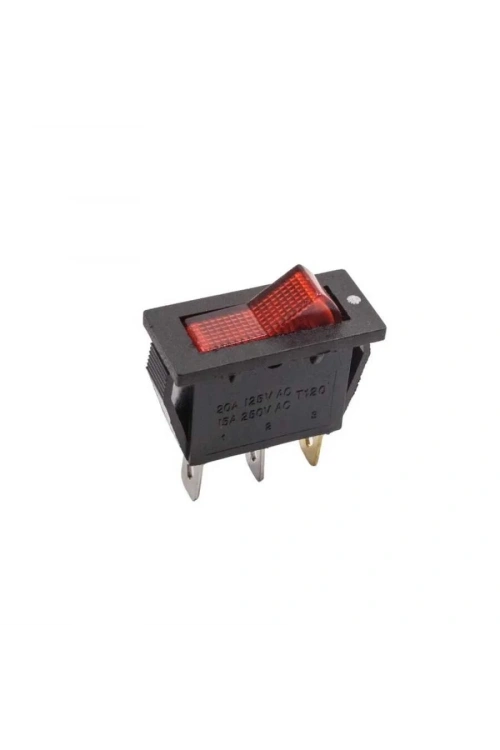 T120 Tekli Dar Işıklı On/Off Anahtar - Kırmızı