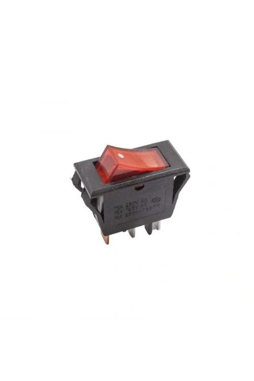 T85 Tekli Dar Işıklı On/Off Anahtar - Kırmızı