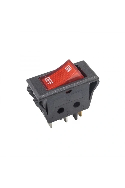 T85 Tekli Dar Işıklı On/Off Anahtar - Kırmızı