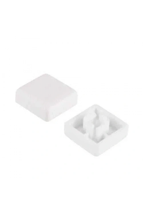 Tact Switch Kapağı Kare Beyaz - 10x10x5mm