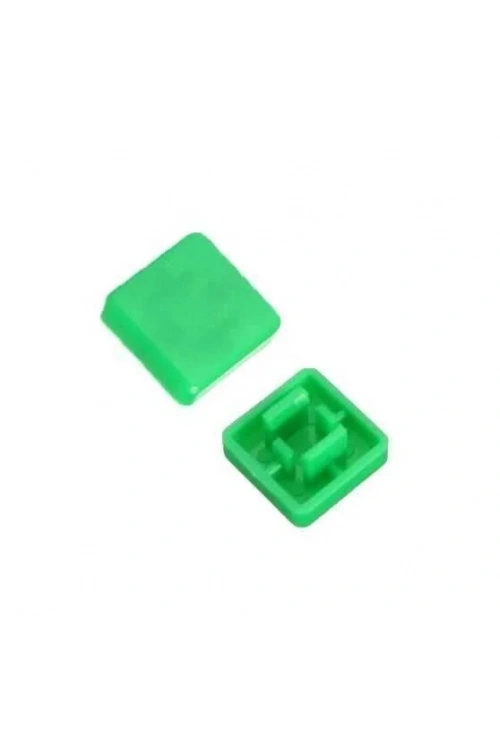 Tact Switch Kapağı Kare Yeşil - 10x10x5mm