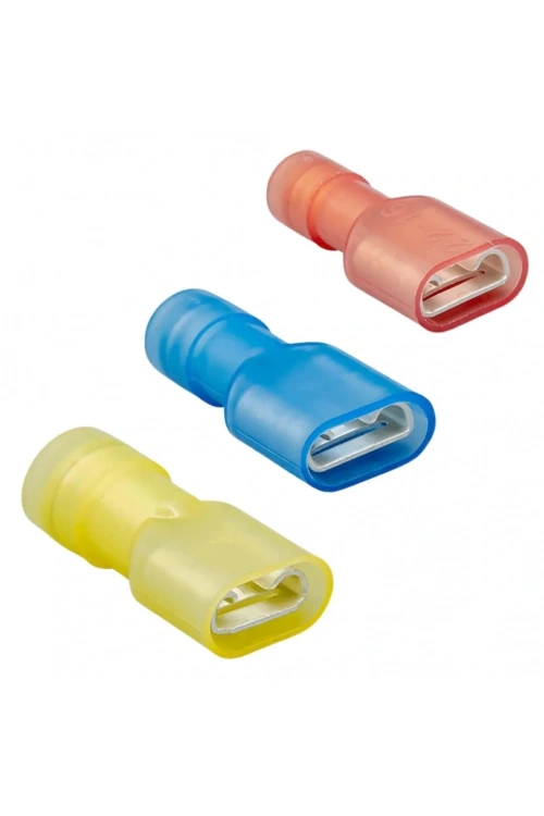 Tam İzoleli Polyamid Dişi Faston Kablo Ucu GPFD-1638 0.5-1.5mm Kırmızı 200 adet