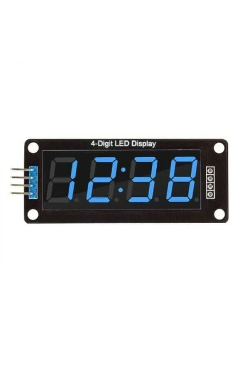 TM1637 4 Digit Led Display Saat Modülü - Mavi