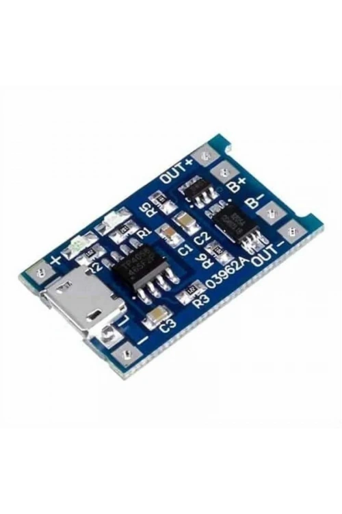 TP4056 3,7V Şarj Aleti - 5V 1A Lityum Korumalı Modül