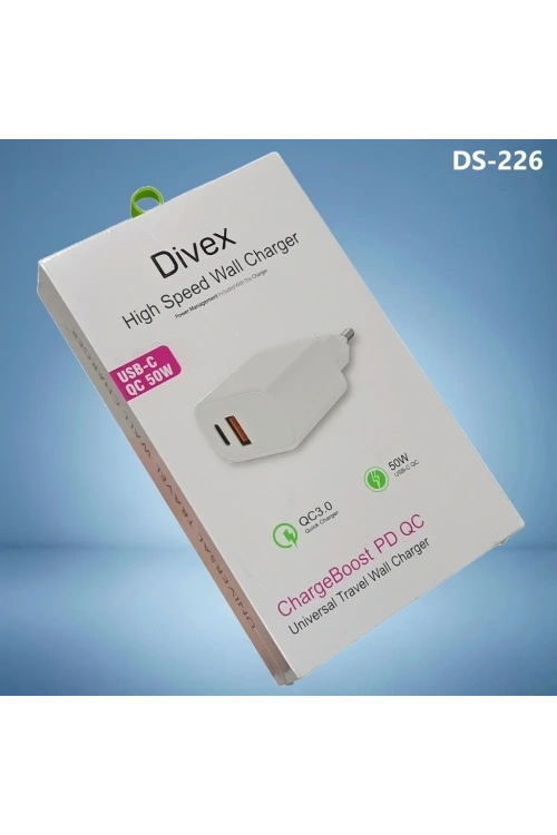 Type-C + USB 50W Yüksek Hızlı Şarj Adaptörü DS-226