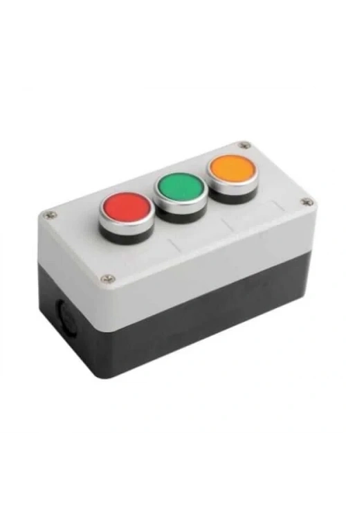 Üçlü Push Buton Kutusu - Kırmızı / Yeşil / Sarı