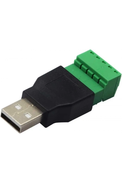 USB Erkek - 5li Klemens Çevirici / USB 2.0 to 5-Pin Terminal