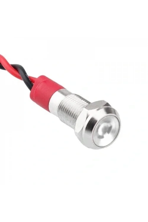 WD06L-P2/RG 6mm 12-24V Kablolu Metal Sinyal Lambası - Kırmızı/Yeşil