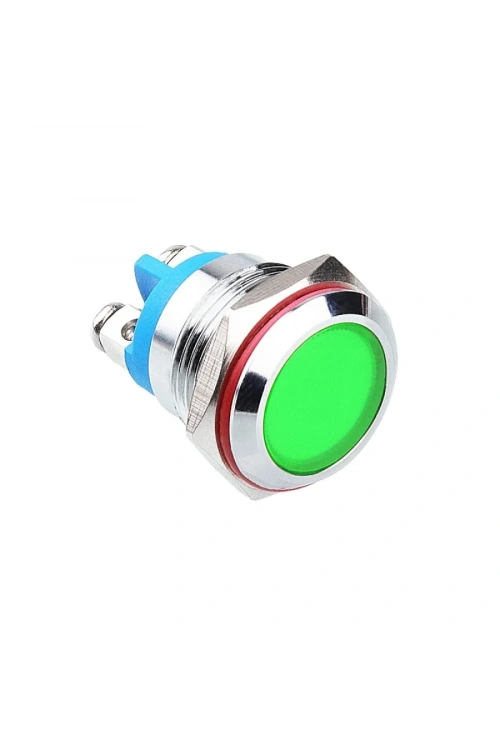WD16L-P0 16mm 12-24V Metal Sinyal Lambası - Yeşil