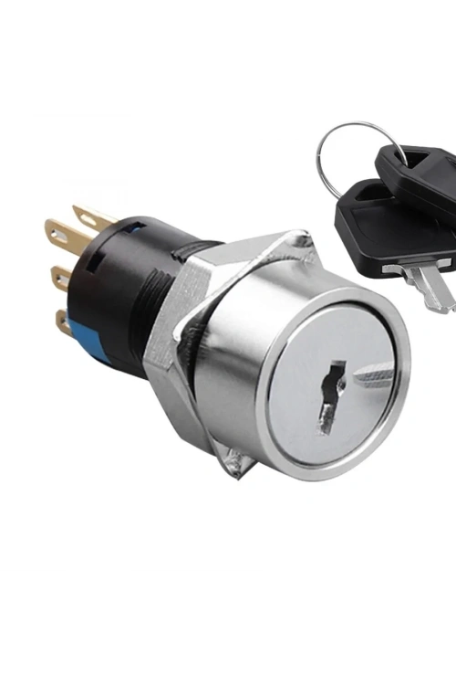 WD16Y-P1 16mm Anahtarlı Mandal Buton 2NO+2NC