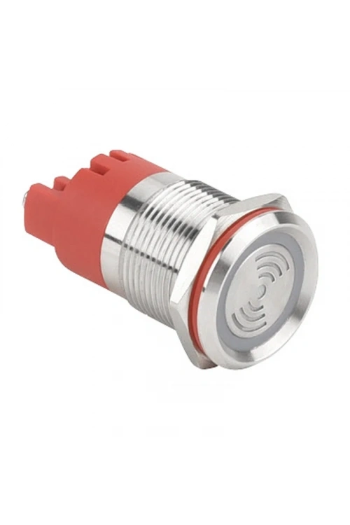 WD19F-P0-S12VR LX 19mm Sabit Sesli Işıklı Metal Buzzer - 12V