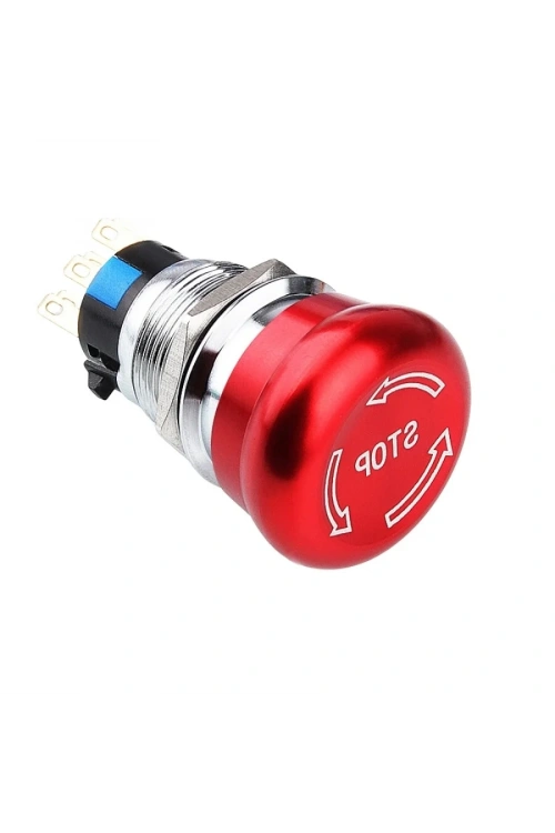 WD19M-Q1 19mm Metal Acil Stop Butonu 2NO+2NC - Logolu