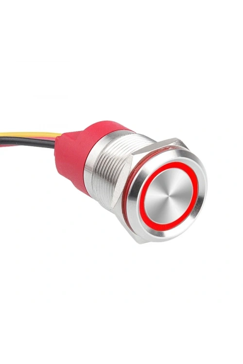 WD19T-P2-E 19mm Dokunmatik Touch Metal Buton - Kırmızı