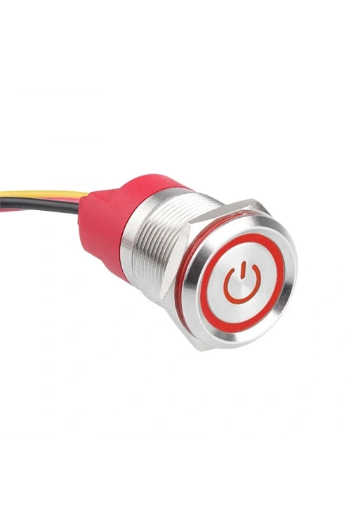 WD19T-P2-EC 19mm Dokunmatik Touch Metal Buton - Kırmızı