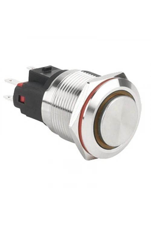 WD22E-G1Z-E 22mm Çıkık Anahtarlı Işıklı Metal Buton - Sarı