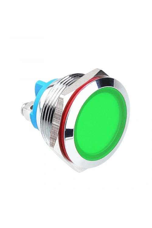 WD22L-P0 22mm 12-24V Metal Sinyal Lambası - Yeşil